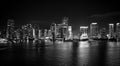 Miami skyscrapers skyline at night, Aerial view Royalty Free Stock Photo