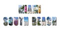 Miami South Beach collage of images isolated on white Royalty Free Stock Photo