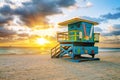 Miami South Beach sunrise Royalty Free Stock Photo