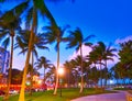 Miami South Beach sunset Ocean Drive Florida Royalty Free Stock Photo