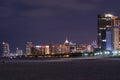 Miami South Beach Towers by night Royalty Free Stock Photo