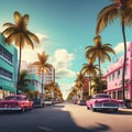 Miami streets florida, travel, city, palm, usa