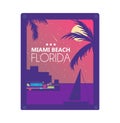 Miami summer concept vector graphic design for print Royalty Free Stock Photo