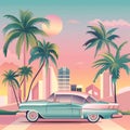 Miami travel poster in retro style Royalty Free Stock Photo