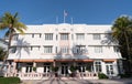 Miami, USA - April 15, 2021: Cardozo hotel South Beach at Ocean Drive in Florida