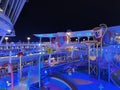 Miami, USA - April 29, 2022: magical night illumination at Symphony of the seas