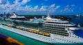 Miami, USA - April 29, 2022: Royal Caribbean Cruise Line Jewel Of The Seas ship Royalty Free Stock Photo