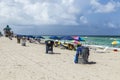 MIAMI, USA - JUL 30, 2013: Beach scene at end of day