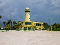 MIAMI, USA - JULY 18, 2015:View of lifeguard post on Miami beach, Florida Royalty Free Stock Photo