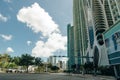MIAMI, USA - MARCH 31, 2020 Empty streets of Miami Downtown