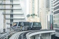 MIAMI, USA - September 10, 2019: Metro mover train on the station in Downtown Miami. Metro mover is a free automatic