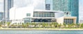 Miami, USA - September 11, 2019: Panorama of American Airlines arena in downtown Miami, Florida Royalty Free Stock Photo