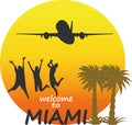 Miami - vector badge - emblem - summer tropical