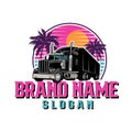 Miami Vice themed freight transporter truck Royalty Free Stock Photo