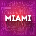 Miami wallpaper word cloud, travel concept background