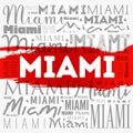 Miami wallpaper word cloud, travel concept background