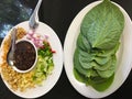 `Miang khan`leaf wrap appetizer, Thai food