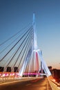 Mianyang Sanjiang One Bridge in the evening time.