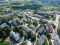 MIASTKO, POLAND - 05 AUGUST 2018 - Aerial view on Miastko city panorama, north part