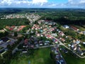 MIASTKO, POLAND - 05 AUGUST 2018 - Aerial view on Miastko city panorama, north part