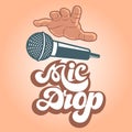 Mic drop logo. Vector illustration. Royalty Free Stock Photo