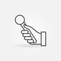 Mic in Hand outline vector concept icon or design element Royalty Free Stock Photo