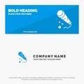 Mic, Hearts, Love, Loving, Wedding SOlid Icon Website Banner and Business Logo Template