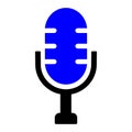 Mic Icon in Dualtone Style Royalty Free Stock Photo