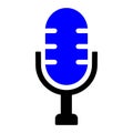 Mic Icon in Dualtone Style Royalty Free Stock Photo