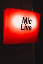 Mic Live Sign Royalty Free Stock Photo