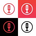 Mic logo template, microphone icon design, mike symbol vector