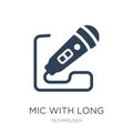 mic with long cable icon in trendy design style. mic with long cable icon isolated on white background. mic with long cable vector