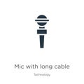 Mic with long cable icon vector. Trendy flat mic with long cable icon from technology collection isolated on white background.