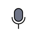 Mic, Microphone, Basic, Ui  Flat Color Icon. Vector icon banner Template Royalty Free Stock Photo