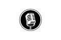 Mic microphone vector illustration. Design element for podcast or karaoke logo, label, emblem, sign, symbol Royalty Free Stock Photo