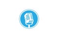 Mic microphone vector illustration. Design element for podcast or karaoke logo, label, emblem, sign, symbol Royalty Free Stock Photo