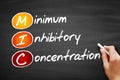 MIC - Minimum Inhibitory Concentration acronym, concept on blackboard