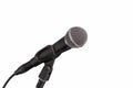 Mic - Professional black dynamic microphone on one leg Royalty Free Stock Photo