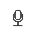 Mic rec button line icon Royalty Free Stock Photo