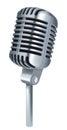 Mic or retro microphone isolated object, record studio or stag Royalty Free Stock Photo