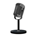 Mic vector icon.Cartoon vector icon isolated on white background mic. Royalty Free Stock Photo