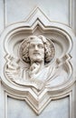 Micah, relief on the facade of Basilica of Santa Croce in Florence Royalty Free Stock Photo