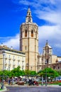 Micalet tower, Miguelete tower in Plaza de la Reina, Valencia, S Royalty Free Stock Photo