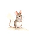 Mice in cartoon style. Cute Little Cartoon Mice isolated on white background. Watercolor drawing, hand-drawn Mice in watercolor. Royalty Free Stock Photo