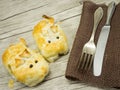 Mice made from puff pastry Royalty Free Stock Photo