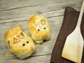 Mice made from puff pastry Royalty Free Stock Photo