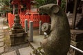 Mice statue close up on Otoyo Jinja shrine of Kyoto Royalty Free Stock Photo