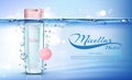 Micellar water beauty cosmetics bottle banner Royalty Free Stock Photo