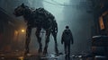 Michael And His Robotic Dog: A Futuristic Journey In A Dystopian City