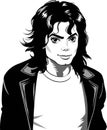 Michael Jackson caricature portrait sketch, vector illustration Royalty Free Stock Photo